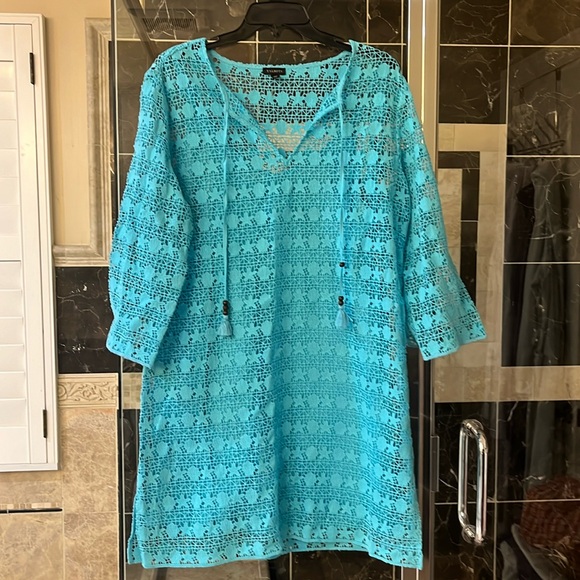 Talbots turquoise swim cover up, size M, NWOT. Never worn. - Picture 1 of 7